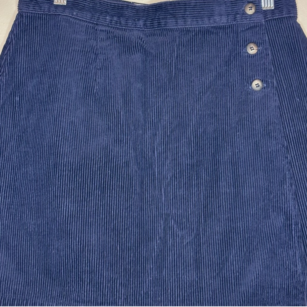 90s ESSENTIALS style Navy Corduroy 100% Cotton SKORT